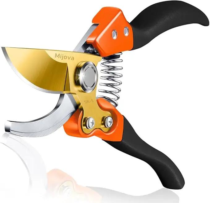 Garden Pruners, Heavy Duty Garden Clippers,Pruning Shears with Adjustable Thumb Lock,Hand Gardening Tools Pruners,Stainless Steel Sharp Gardening Scissors (MJ003) by GreenHaven Gardens