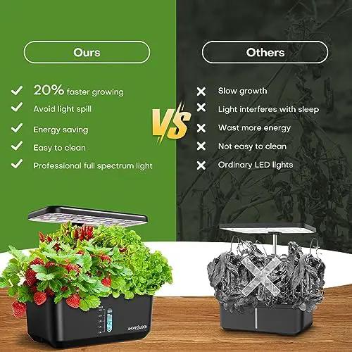 Ahopegarden Indoor Garden Hydroponics Growing System: 10 Pods Plant Germination Kit Aeroponic Herb Vegetable Growth Lamp Countertop with LED Grow Light - Hydrophonic Planter Grower Harvest Lettuce by GreenHaven Gardens