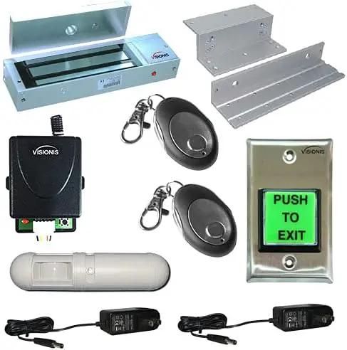 Visionis FPC-5359 One Door Access Control Inswinging Door 1200lbs Electromagnetic Lock Kit with Wireless Receiver Remote and PIR System by GreenHaven Gardens