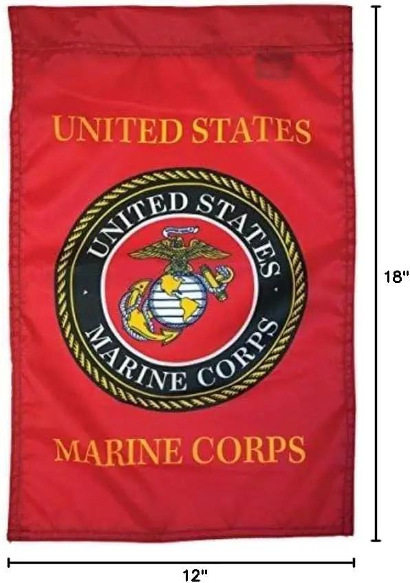 FlagSource U.S. Marine Corps Nylon Military Flag, Made in The USA, 18x12" by GreenHaven Gardens