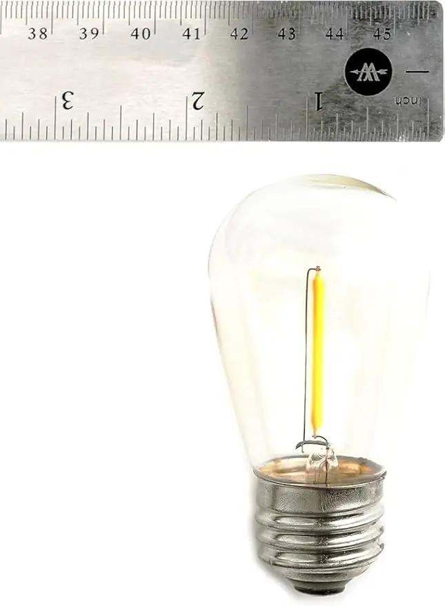 Hometown Evolution, Inc. E26 Outdoor Commercial String Lights with Suspended Socket for Weatherproof Heavy Duty Vintage Outside Lighting (S14 LED Plastic, 24 Foot 12 Socket) by GreenHaven Gardens