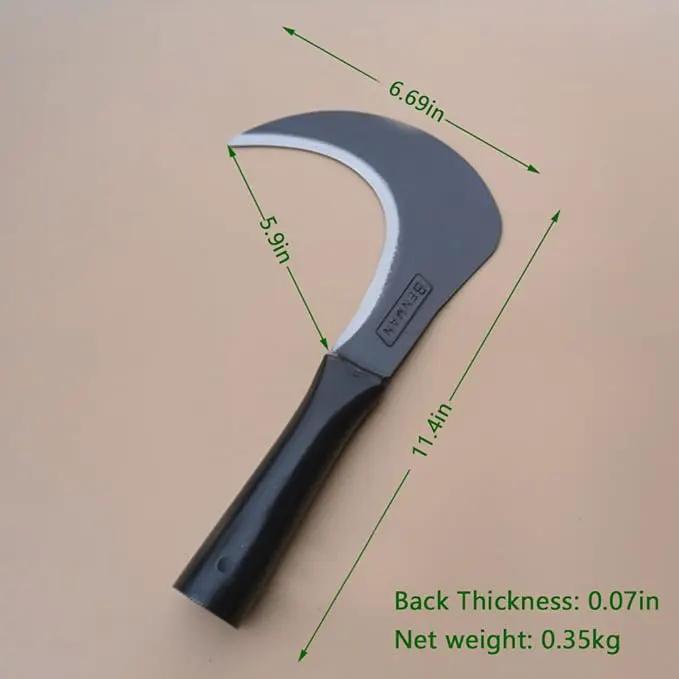 Kana Hoe 217 Japanese Garden Tool - Hand Hoe/Sickle is Perfect for Weeding and Cultivating. The Blade Edge is Very Sharp. (Beijing-025) by GreenHaven Gardens