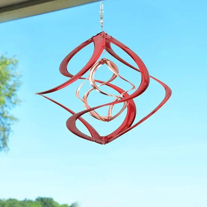 Red Carpet Studios 31092 Cosmix Wind Spinner Double Helix, 14-Inch, Red &Copper by GreenHaven Gardens