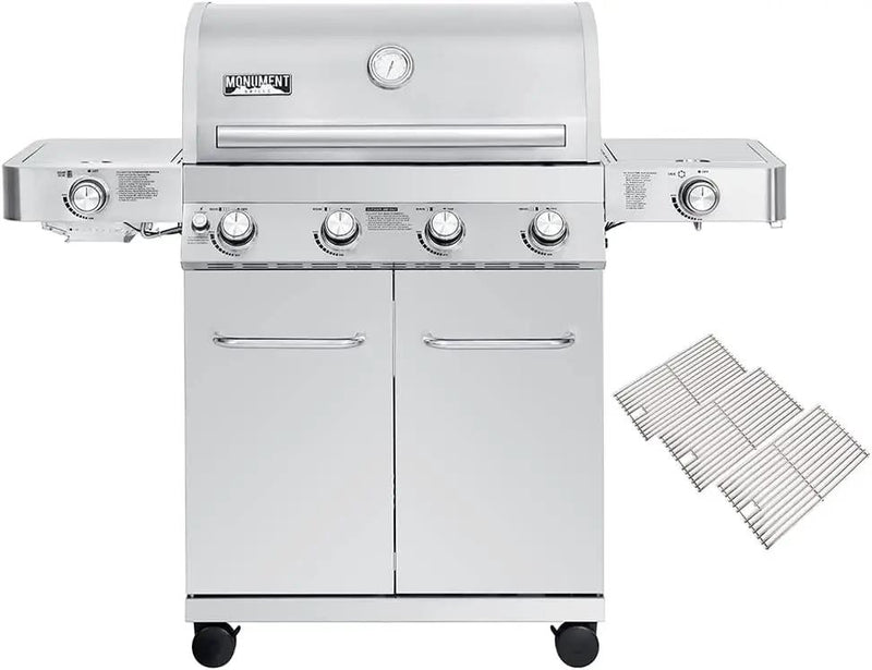 Monument Grills Larger 4-Burner Propane Gas Grills Stainless Steel with Cooking Grids(2 Items) by GreenHaven Gardens