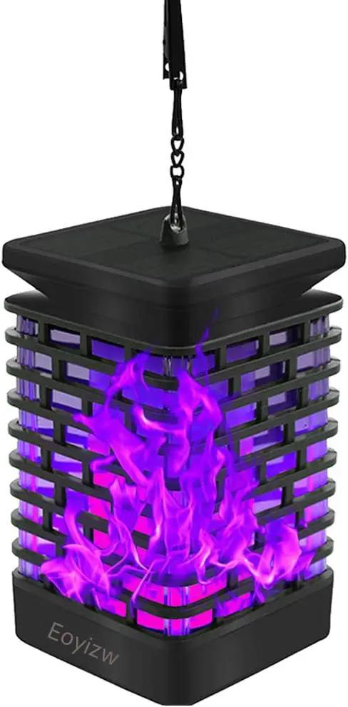 EOYIZW Solar Lanterns, 99LEDs Dancing Flickering Flame Lights, IP65 Waterproof, Purple, 3.5" H x 3.5" W x 3.5" D by GreenHaven Gardens