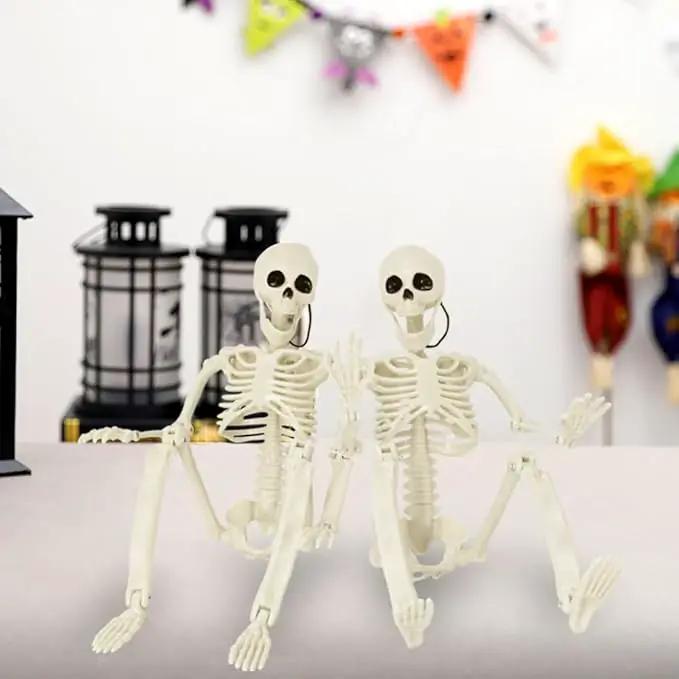 DINESIL 5 Packs Posable Halloween Skeleton, Full Body Halloween Skeleton with Movable Joints, 16" Hanging Spooky Skeletons for Halloween Haunted House Party Home Props Decorations by GreenHaven Gardens