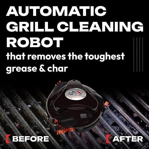 Grillbot Automatic Grill Cleaning Robot with Nylon Brushes, BBQ Grill Cleaner, Grill Brush, Grill Scraper, BBQ Accessories (Black Grillbot) by GreenHaven Gardens
