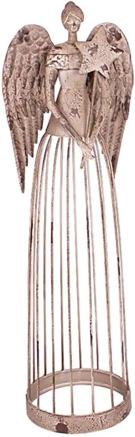 Morning View Metal Angel Statue Decor for Garden Yard Art Outdoor Standing Large Angel Decorations with Star Antique Patio Patio Lawn Holiday Christmas 26 Inches Tall by GreenHaven Gardens