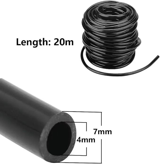 Garden Watering Tube, 4mm Drip Irrigation System Hose Blank Distribution Misting Tubing Main Line Automatic Water Pipe DIY Small Lawn Agriculture Hydroponics Flower Patio Emitters Bubbler Sprinkle 10M by GreenHaven Gardens