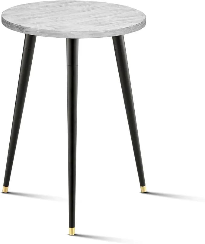 Plant Stand Indoor, Mid Century Wood Plant Stand Grey Plant Table for Flower Pots, Heavy Duty Metal Tall Plant Holder, Modern Home Decor Small Round Side End Table (11.8"x16") by GreenHaven Gardens