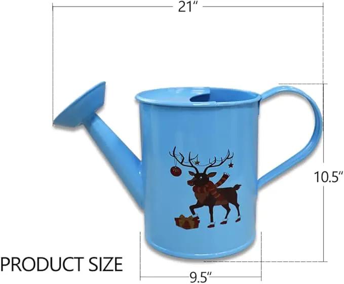 Metal Small Watering Can for Outdoor and Indoor Plants, Watering Can Decor, 500ML (Small Blue) by GreenHaven Gardens