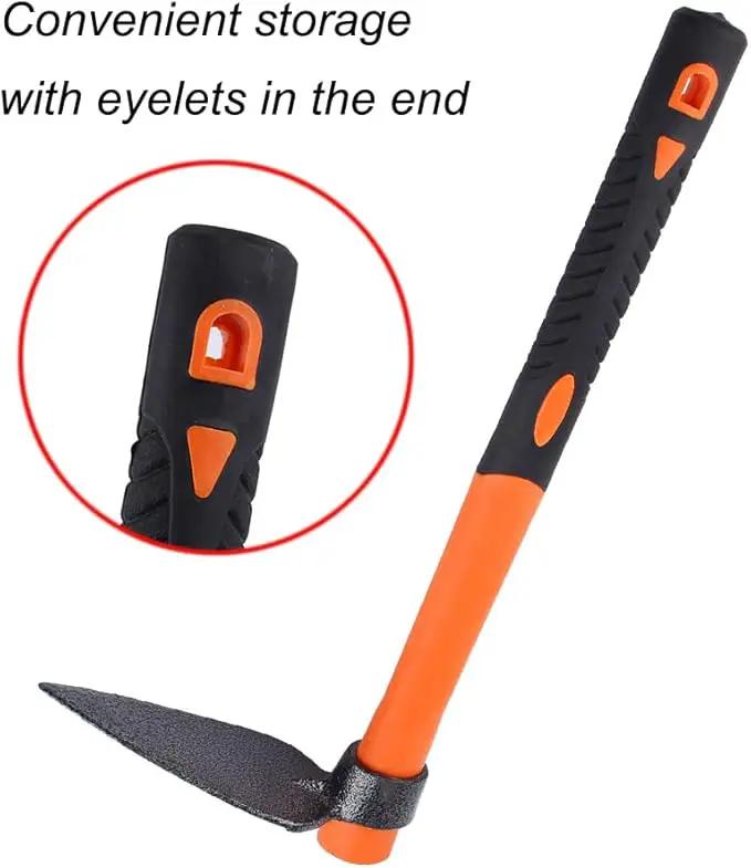 Single Head Sharp Hoe with Heavy Duty Forged Adze and Ergonomic Non-Slip Handle for Loosening Soil, Seeding, Camping Outdoor 39mm/15-Inch by GreenHaven Gardens