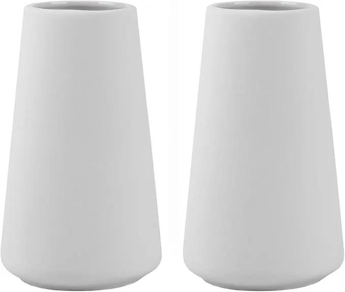 Simple Vase for Flowers Plants, Matte Vases for Modern Table Shelf Home Decor Wedding Boho Decor, 6" H Frosted Elegant Ceramic Vase for Pampas Grass Fluffy Stem Bouquet Lavender Flowers (White, 2) by GreenHaven Gardens