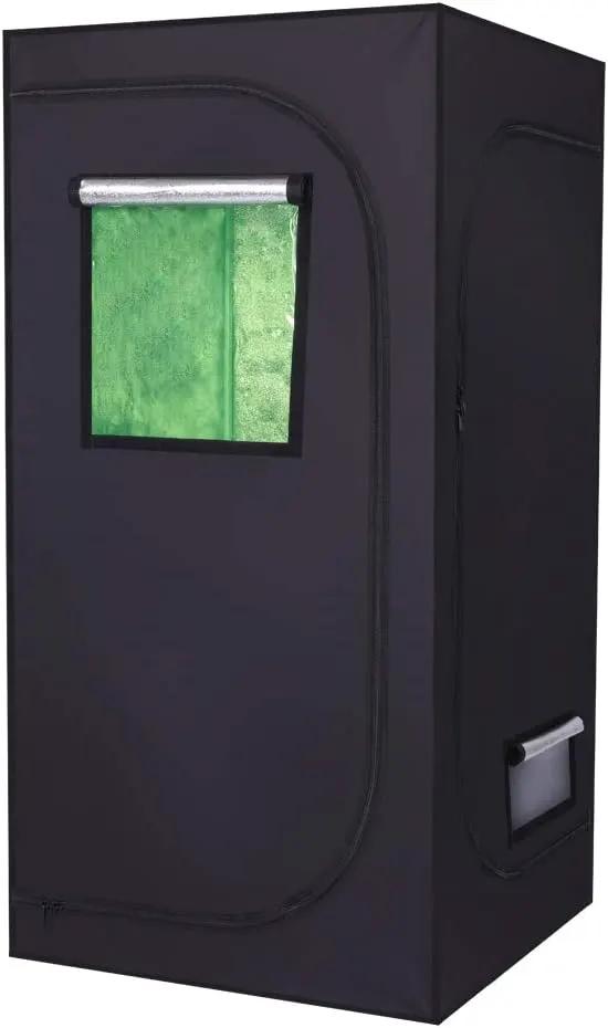 32"x32"x64" Mylar Hydroponic Grow Tent Grow Room with Obeservation Window and Removable Floor Tray for Indoor Plant Growing (32" x 32" x 64") by GreenHaven Gardens