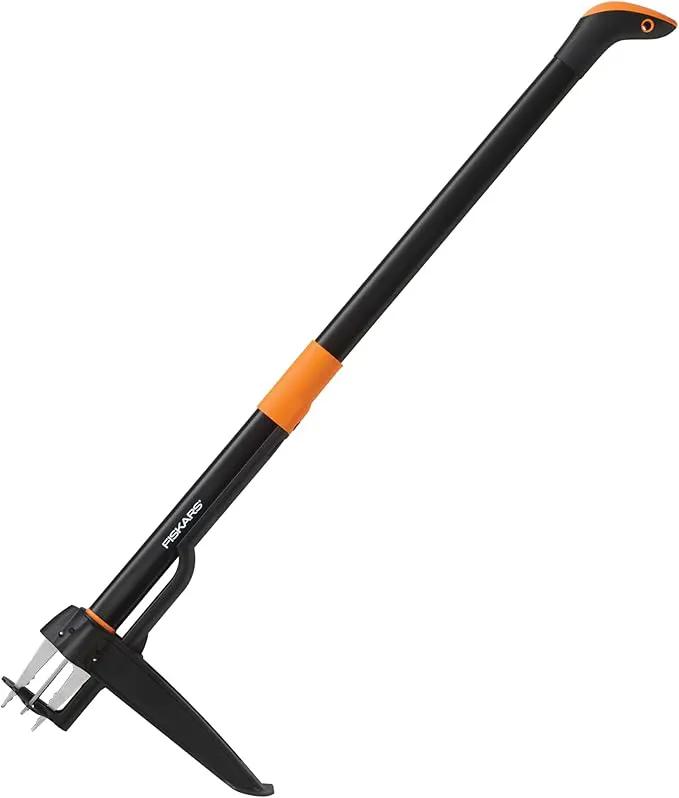 Fiskars 4-Claw Stand Up Weed Puller Tool, Gardening Hand Weeding Tool with 39" Long Ergonomic Handle with Easy-Eject Mechanism by GreenHaven Gardens