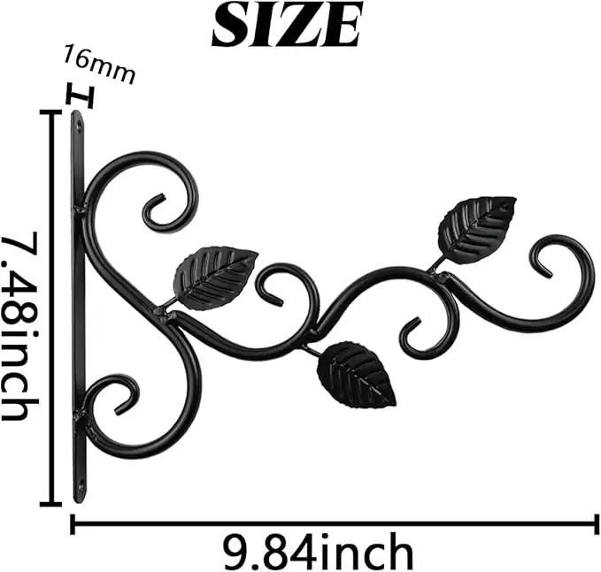 NSBELL Plants Hangers Outdoor Indoor Decor, Wall Hooks for Hanging Plant Bracket, Plant Hooks for Bird Feeder, Wind Chime, Lights, Lanterns (Black-2PCS) by GreenHaven Gardens