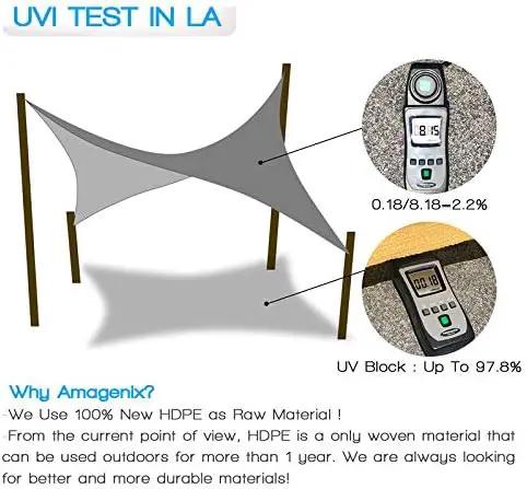 Amagenix Sun Shade Sail 16'X20' Curved Edge Outdoor Shade Canopy Turquoise Mixed Breathable 95% UV Block Shade Cloth for Patio Garden Backyard (We Make Custom Size) by GreenHaven Gardens