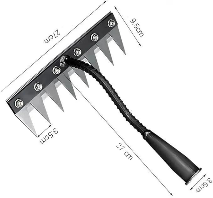 Gardening Hand Weeder Tool,Manual Weeder Tool with Detachable Blades, 4 Sizes High Carbon Steel Dual-Edge Design for Farm Garden Lawn Weed Removal, Soil Cultivation & Root Extraction (8 Tines) by GreenHaven Gardens