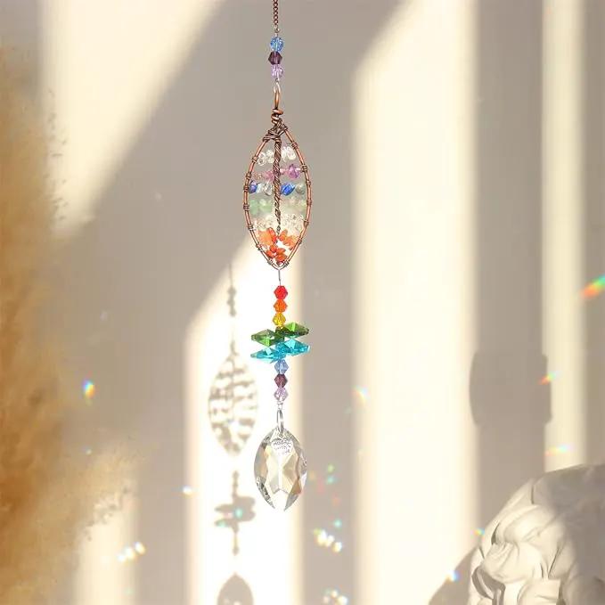 3pcs Crystal Suncatchers for Windows Hanging Tree of Life Sun Catchers Decor with Prisms for Home Indoor Outdoor Car Making Rainbows by GreenHaven Gardens