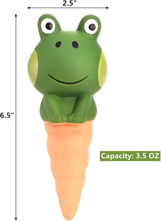 DEAYOU 4 Pack Terracotta Self Watering Spikes, Frog Shaped Plant Watering Stakes, Slow Release Automatic Watering Device Garden Waterer for Indoor and Outdoor Plants, Vacation Plants by GreenHaven Gardens