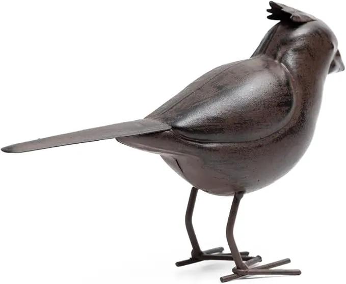 Decorative Small Nostalgia Style Cute Bird Art Iron Sculpture Figurine Home & Office & Garden Decoration, Rust/Brown (Cardinal Bird) by GreenHaven Gardens