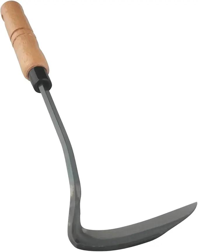 Japanese Gardening Weeding Sickle Nejiri Kama Sharp Steel Blade and Wood Handle by GreenHaven Gardens