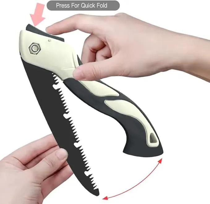 4 Piece Gardening Scissors Folding Saw and Pruner Set Sharp Hand Garden Clippers Set with Folding Pruner Saw by GreenHaven Gardens