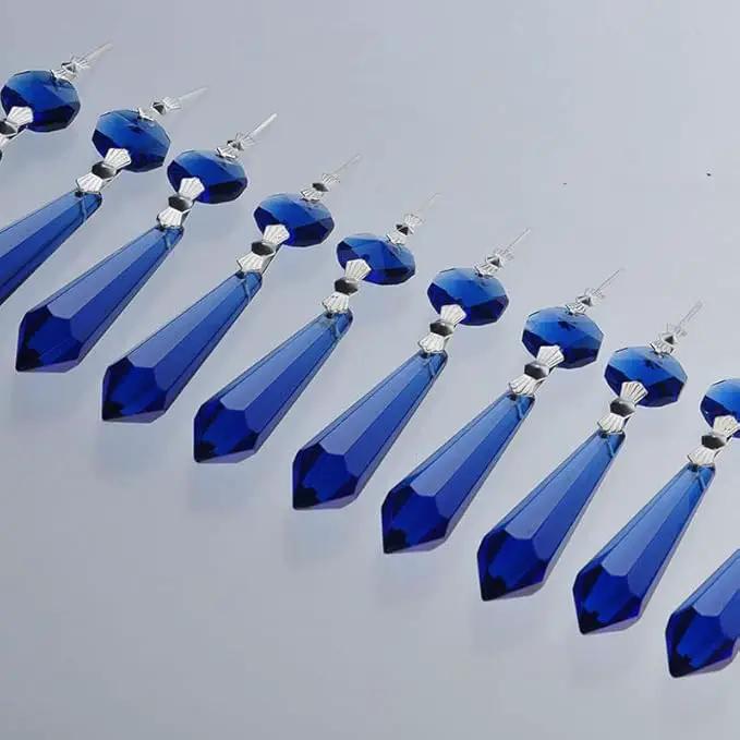 HDCRYSTALGIFTS 25pcs Blue Chandelier Crystals Replacement Chandelier Icicle Crystal Prisms Crystal Drop Prisms by GreenHaven Gardens