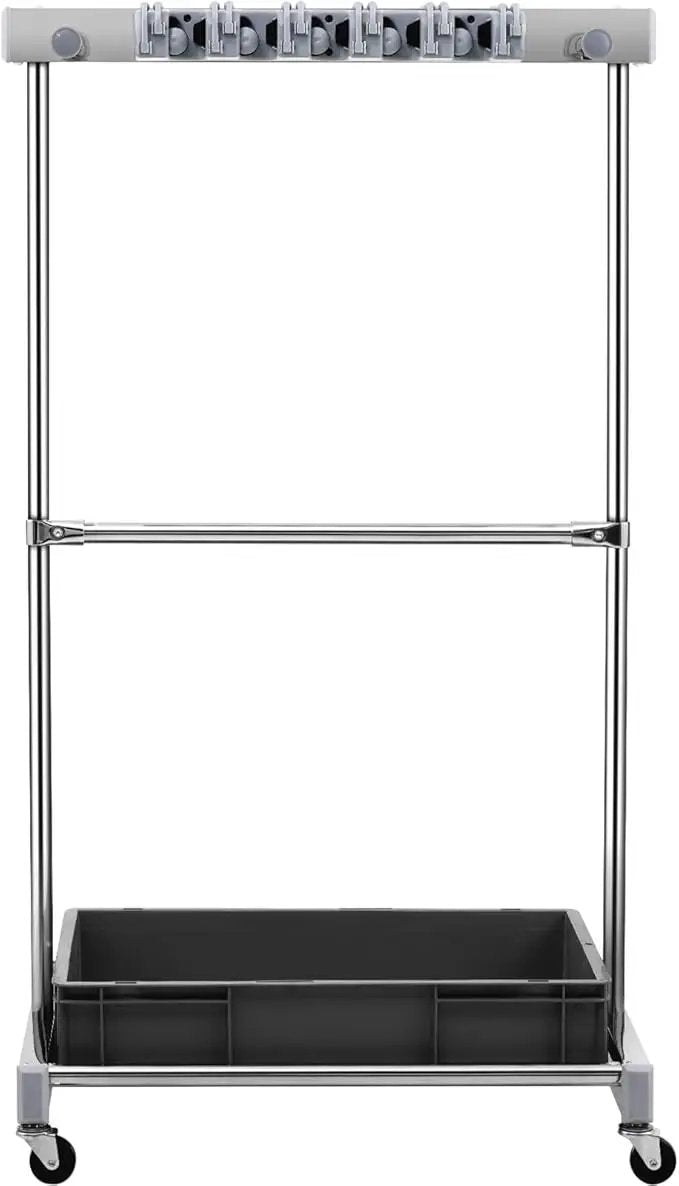 VEVOR Garden Tool Organizer, 10 Slots with Hooks, Yard Tool Tower Rack with Wheels for Garage Organization and Storage, Hold Long-Handled Tool/Rake/Broom, Metal Tool Stand Holder for Shed, Outdoor by GreenHaven Gardens