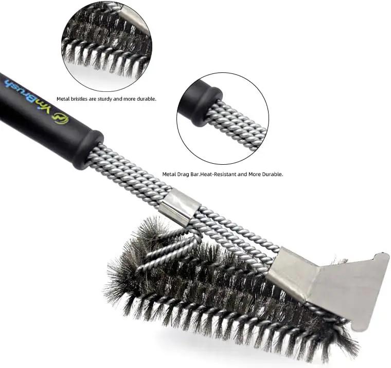 BBQ Grill Brush for Outdoor Grill Safe Stainless Steel Woven Wire Heavy Duty Grill Accessories Cleaning BBQ Accessories, Safe Cleaner Brush Suitable for Gas Charcoal Grilling Grates by GreenHaven Gardens