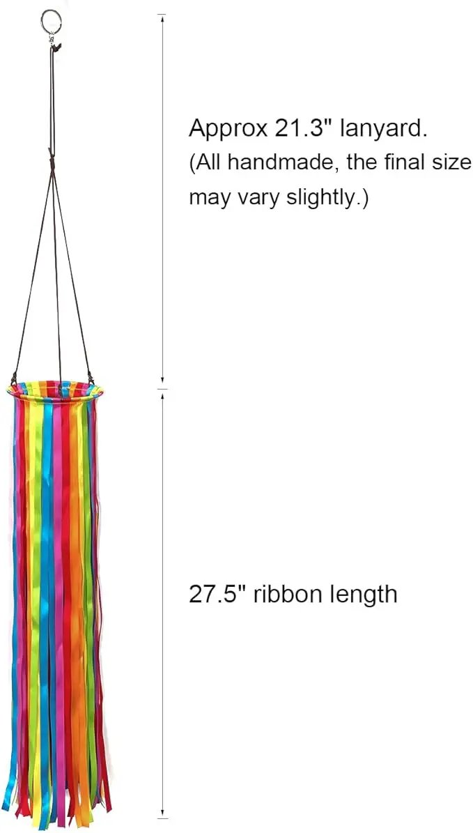 Satin Ribbon Windsock Streamer, Outdoor Decorations for Your Patio, Garden, Yard, Dock and Camper, 49-Inch, WS49-XZH by GreenHaven Gardens