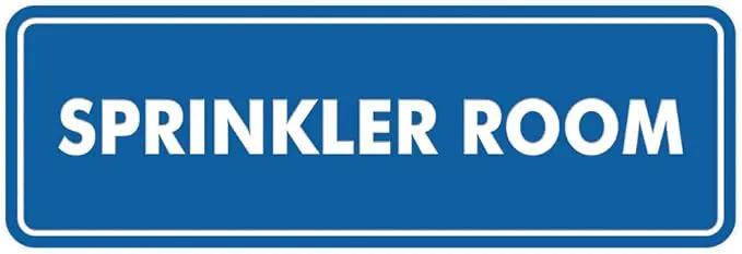 Signs ByLITA Standard Sprinkler Room Sign (Blue) - Small by GreenHaven Gardens