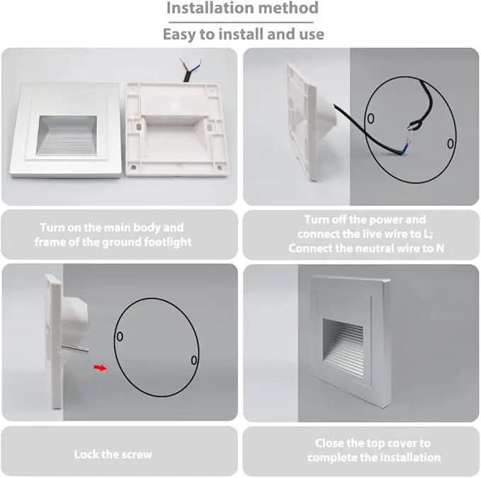 4Pcs 1.5W LED Step Light, Warm White 3000K Recessed Wall Spotlight for Staircase, Kitchen, Bedroom, Living Room, Cabinet, 110V Silver by GreenHaven Gardens