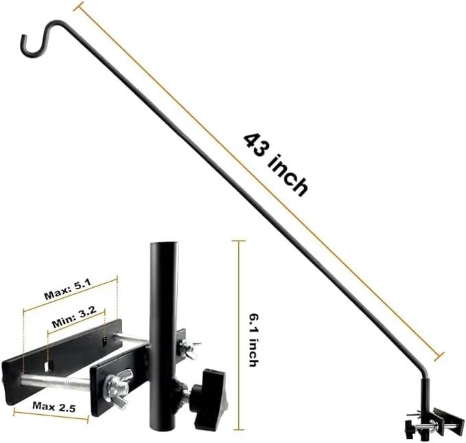 ERYTLLY Extended Rail Hook Fence Deck Heavy Duty Bird Feeder Hook 360 Degree Rotary and Length Adjustable Plant Bracket for Bird Feeders, Planters, Suet Baskets, Lanterns, Wind Chimes and More by GreenHaven Gardens