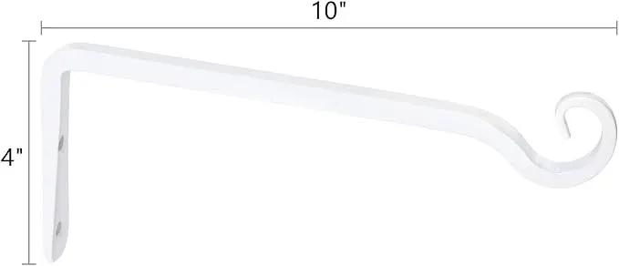 Mkono Hanging Plant Bracket 10 inch Metal Wall Plant Hook Decorative Plant Hanger for Bird Feeders, Planters, Lanterns, Wind Chimes, Home Decor Indoor Outdoor 4 Pack,White by GreenHaven Gardens