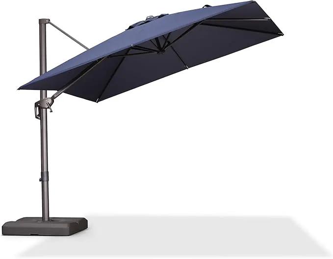 PURPLE LEAF 9 Feet Patio Umbrella Square Cantilever Umbrella Outdoor with 360° Rotation and Aluminum Offset Hanging for Pool Deck Garden Backyard, Navy Blue by GreenHaven Gardens
