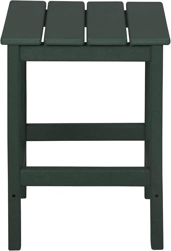WO Home Furniture Adirondack Chair Table Set of 2 PCS Outdoor Folding Chair w Side Table Weather/UV Resistant for Lawn, Garden, Bon Fire, Balcony (Dark Green) by GreenHaven Gardens