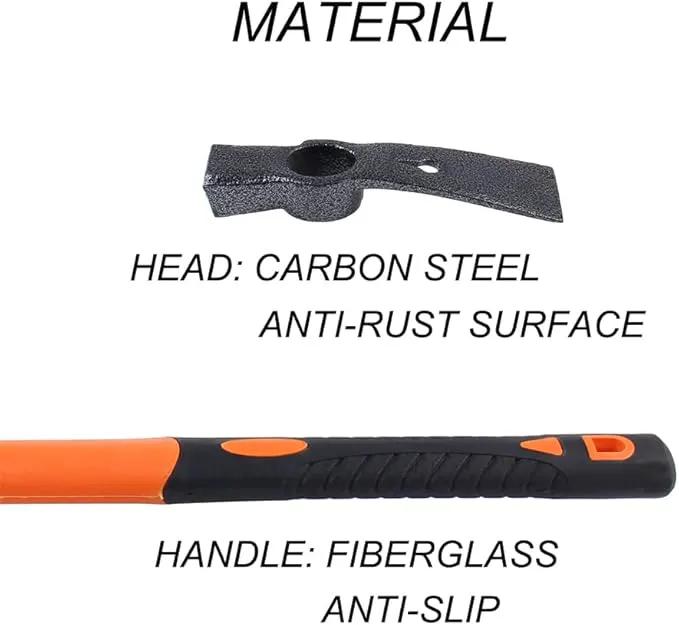 Dual Head Hammer Hoe with Heavy Duty Forged Adze and Ergonomic Non-Slip Handle for Gardening, Hunting, Landscaping Outdoor 39mm/15-Inch by GreenHaven Gardens