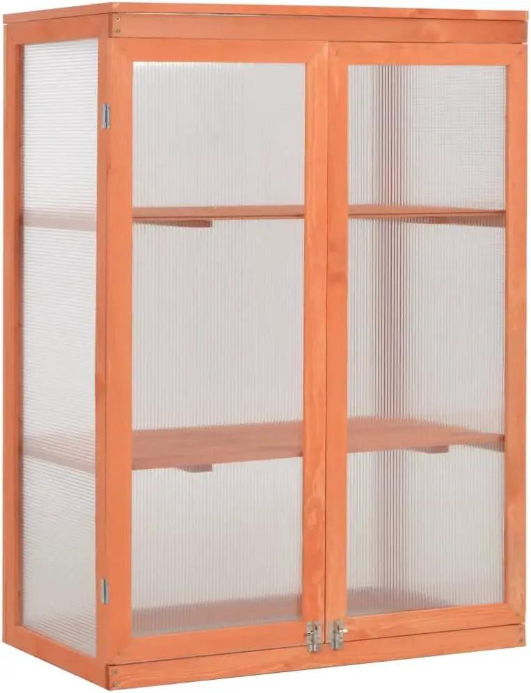 Wooden Portable Greenhouse with 2 Shelves and 2 Doors, Garden Mini Greenhouse Cabinet for Outdoor Indoor Use 29.5"x18.5"x42.9" by GreenHaven Gardens