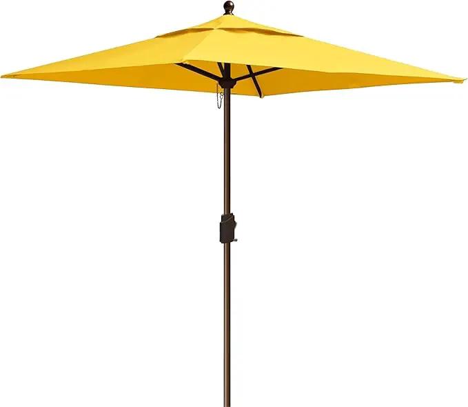 EliteShade USA 10-Year-Non-Fading 6x6Ft Square Market Umbrella Patio Outdoor Table Umbrella with Ventilation, Sunflower Yellow by GreenHaven Gardens