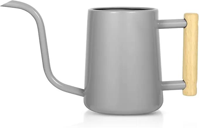 Watering Can Indoor Plants, 35 oz/1000 ml Metal Stainless Steel Watering Can Pot with Long Spout for Indoor House Plants Bonsai Outdoor Garden Flower Decorative (Gray) by GreenHaven Gardens