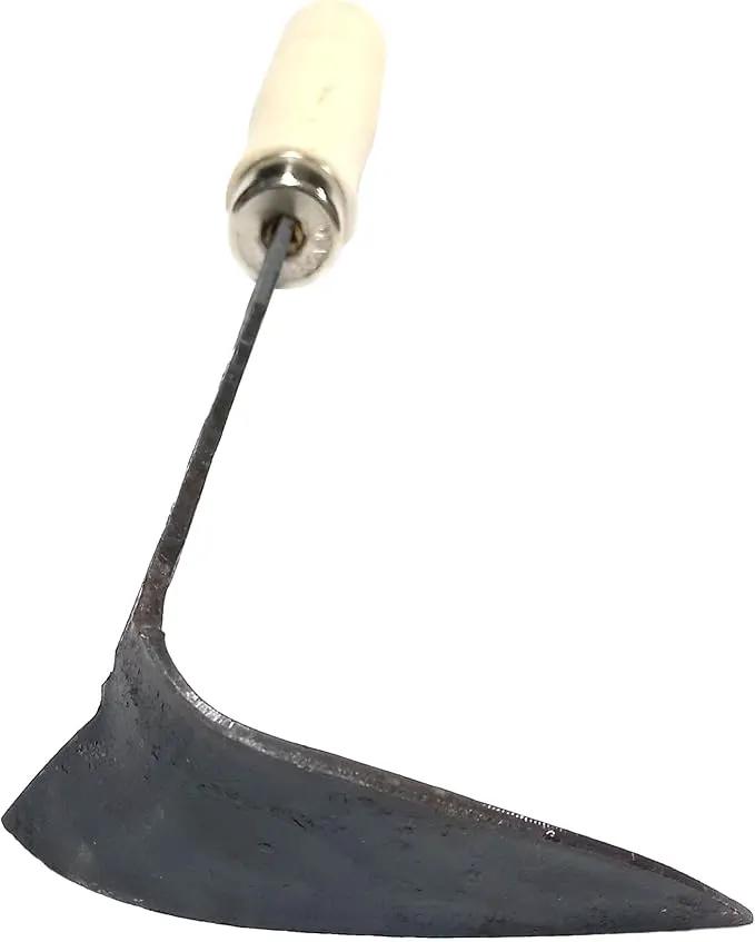 Korean Gardening Tool ho-mi Hand Plow Hoe Spade, Trowel, Weeder, and More! an Excellent Tool for use in Any Vegetable or Flower Garden 12.40 Inches (Round Triangle) by GreenHaven Gardens