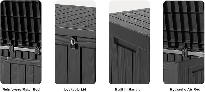DRATO 120 Gallon Large Deck Box, Outdoor Storage Box for Patio Furniture, Patio Cushions, Gardening Tools, Pool Supplies,660lbs Weight Capacity,Waterproof Resin Storage Boxes by GreenHaven Gardens