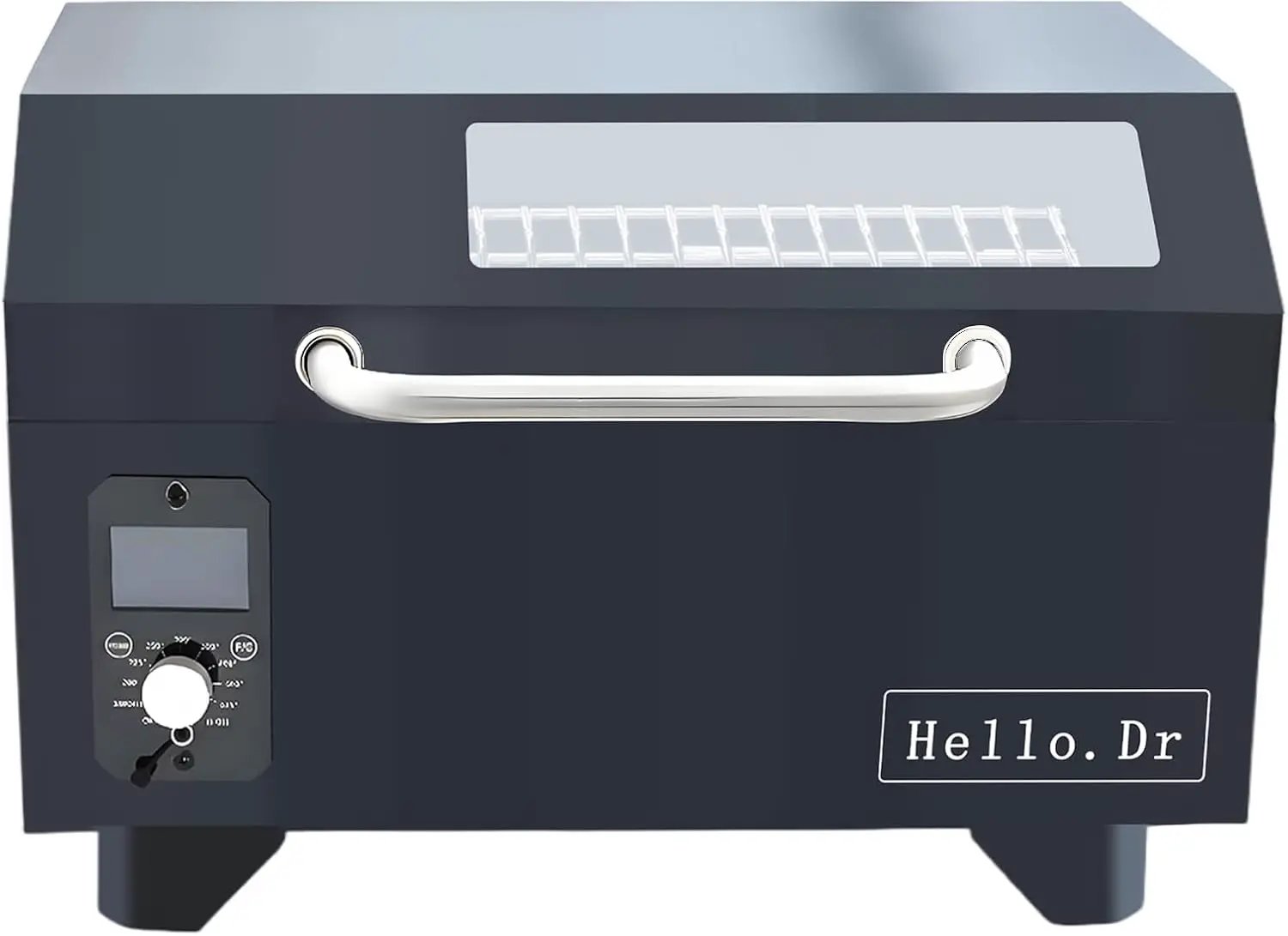 Portable Wood Pellet Grills 900°F，Smoker with Viewing Window – 8-in-1 BBQ, Digital Control, LED Screen, Temperature Control, Meat Probe，Bake and Roast, Ideal for Camping, RV, Beach Backyard by GreenHaven Gardens