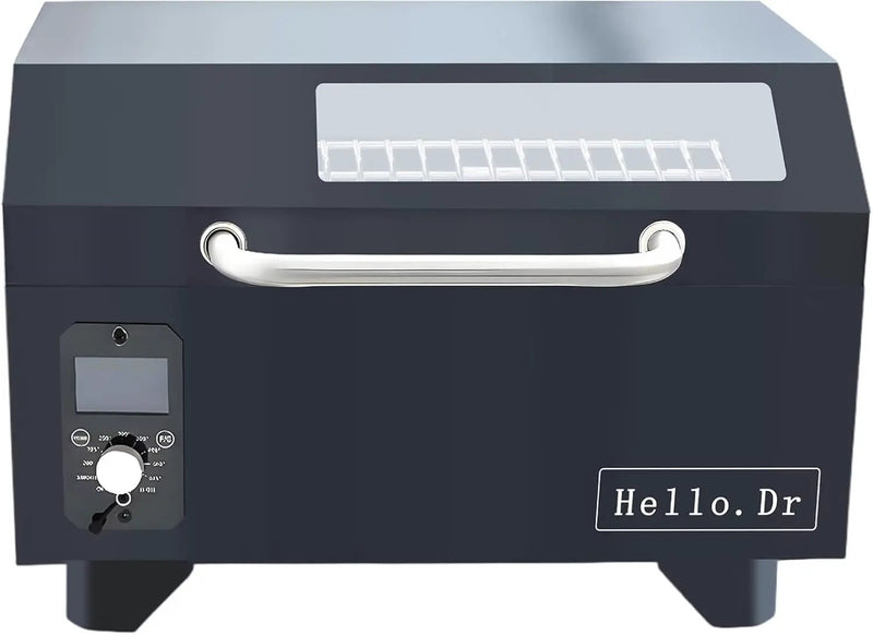 Portable Wood Pellet Grills 900°F，Smoker with Viewing Window – 8-in-1 BBQ, Digital Control, LED Screen, Temperature Control, Meat Probe，Bake and Roast, Ideal for Camping, RV, Beach Backyard by GreenHaven Gardens