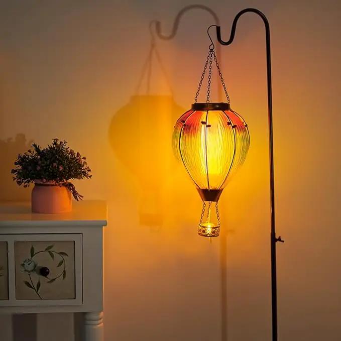 DREAMSOUL Large Hot Air Balloon Solar Lantern with Candle Holder, Hanging Solar Hot Air Balloon Lantern with Flame for Garden Yard Tree Decor by GreenHaven Gardens