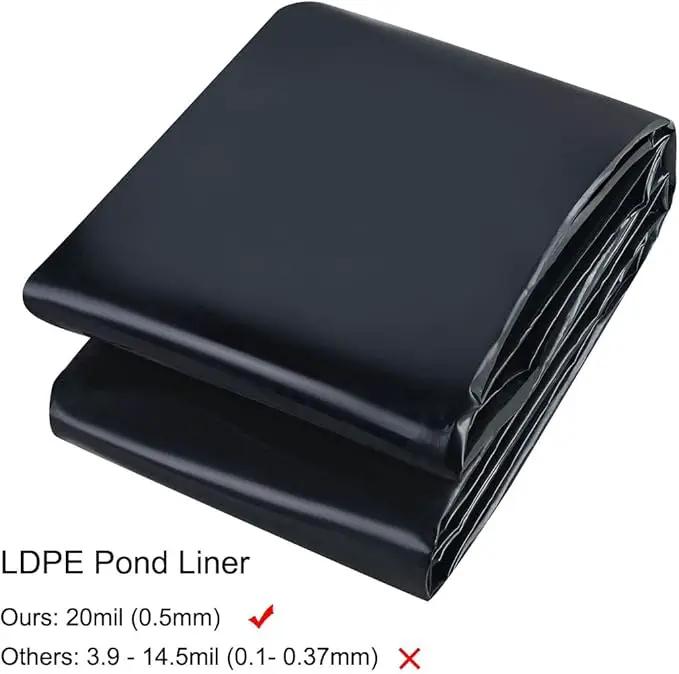 10 x 13 Feet Pond Liner, 20 Mil Pond Liners for Outdoor Ponds, Black LDPE Pond Liner for Waterfall, Fish Koi Ponds, Garden Fountain by GreenHaven Gardens
