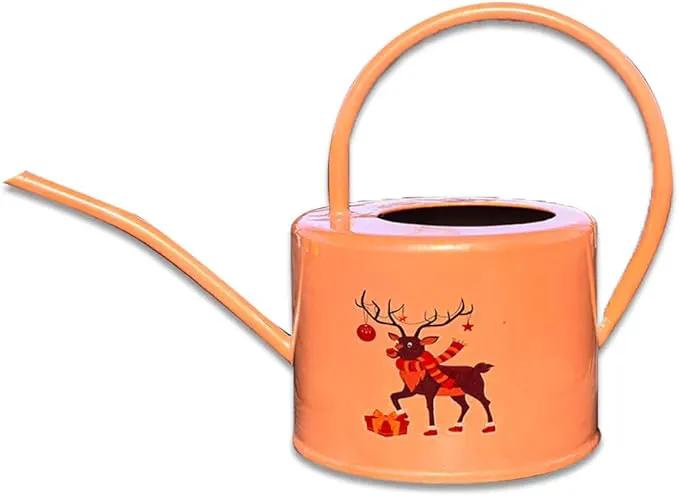 Metal Watering Can for Outdoor and Indoor Plants, Watering Can Decor, 1 Gallon (Brown) by GreenHaven Gardens