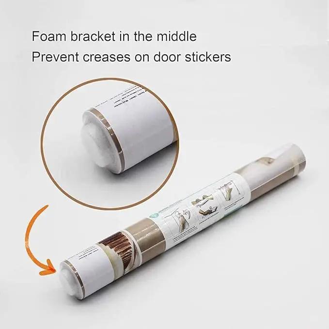 3D Staircase Door Stickers - Peel & Stick - Waterproof & Washable - Matt Finish - Modern Style - White - 37.4" x 78.7" (2 Parts) by GreenHaven Gardens