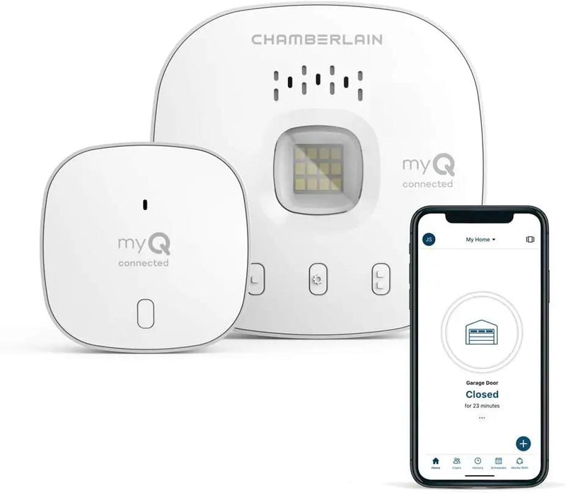 CHAMBERLAIN Smart Garage Control - Wireless Garage Hub and Sensor with Wifi & Bluetooth - Smartphone Controlled, myQ-G0401-ES, White by GreenHaven Gardens